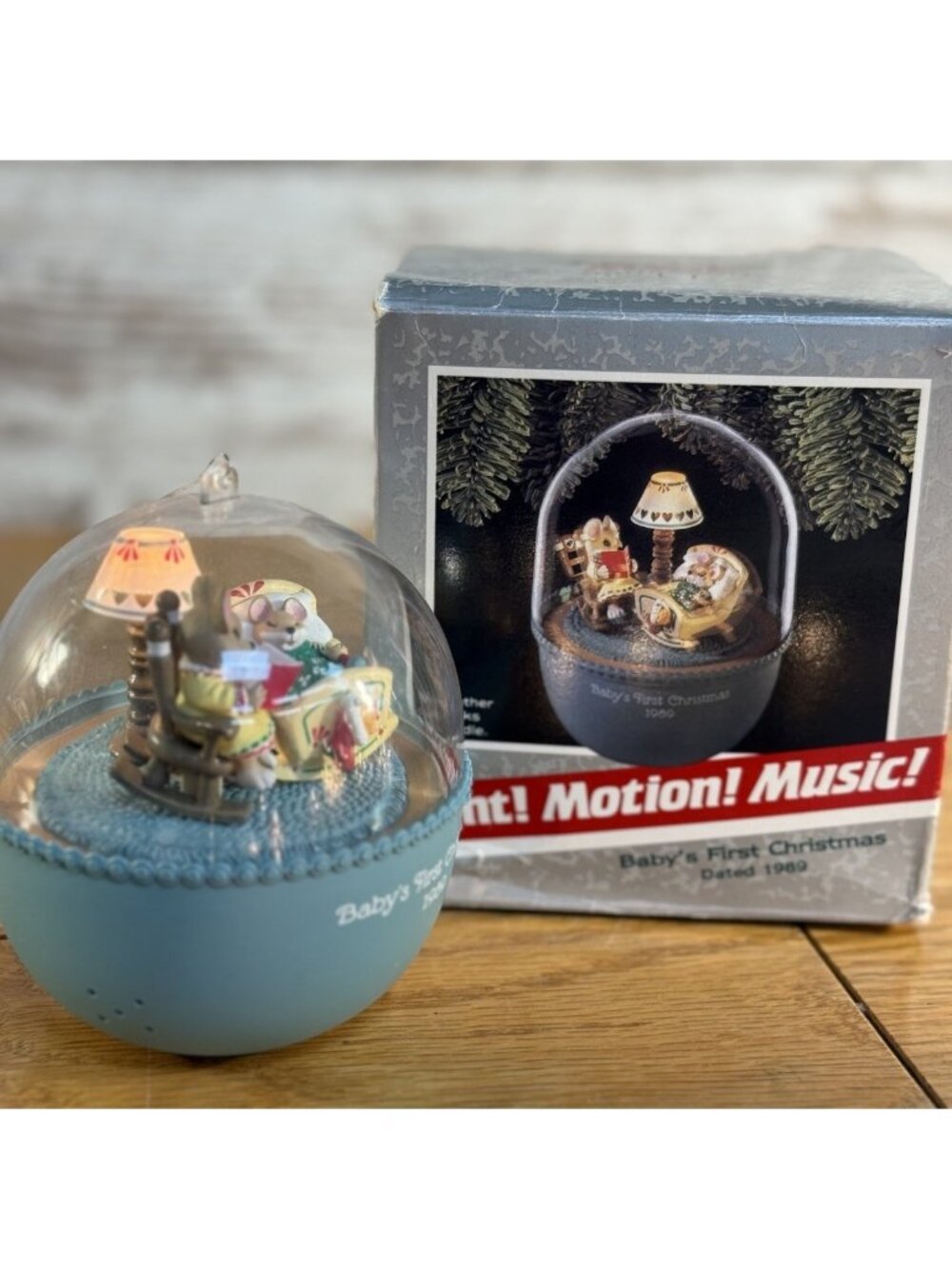 Hallmark Keepsake Magic Ornament Baby's First Christmas 1989 WORKING